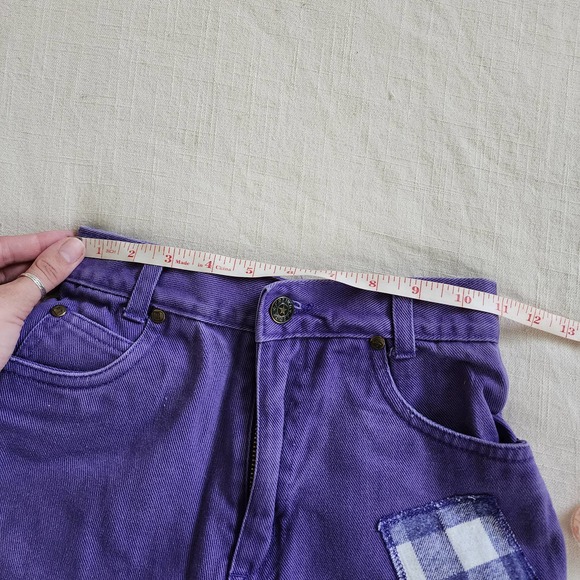 Vintage Purple & Gingham Jean Shorts kids 7 - Picture 6 of 9